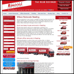 Screen shot of the Wilson Removals Reading website.