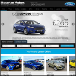 Screen shot of the Moravian Motors website.