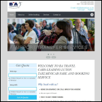 Screen shot of the BA Travel Cars website.