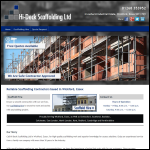 Screen shot of the Hi-Deck Scaffolding Ltd website.