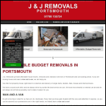 Screen shot of the J & J Removals website.