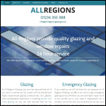 Screen shot of the All Regions Glazing website.