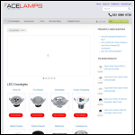 Screen shot of the Ace Lamps LED UK Ltd website.