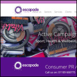 Screen shot of the Escapade PR website.