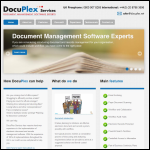 Screen shot of the Docuplex website.