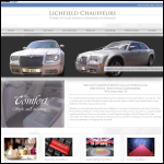 Screen shot of the Lichfield Chauffeurs website.