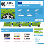 Screen shot of the Tyres247 website.