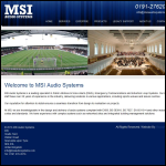 Screen shot of the MSI Audio Systems website.