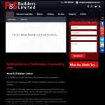 Screen shot of the P & S Building Services website.