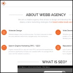 Screen shot of the Webb Agency website.