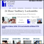 Screen shot of the M James Locksmiths website.