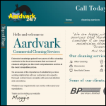 Screen shot of the Aardvark 247 Commercial Cleaning website.