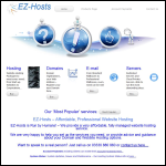 Screen shot of the EZ-Hosts Ltd website.