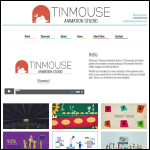 Screen shot of the Tinmouse Animation Studio website.