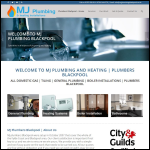 Screen shot of the M J Plumbing Heating Installations website.