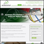 Screen shot of the AD Electrical website.