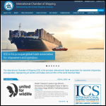 Screen shot of the International Chamber of Shipping website.