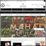Screen shot of the Alyaka Niche Beauty Products UK website.