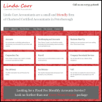 Screen shot of the Linda Carr Accountants website.