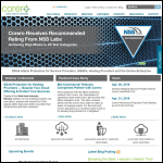 Screen shot of the Corero Network Security website.