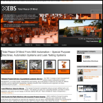 Screen shot of the EBS Automation Ltd website.