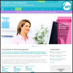Screen shot of the Institute of Value Management website.