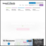 Screen shot of the Invest in Perth website.