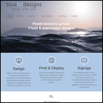 Screen shot of the Blue Fin Designs website.