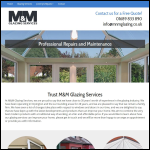 Screen shot of the M & M Glazing website.