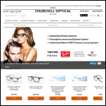 Screen shot of the Churchill Optical website.