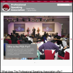 Screen shot of the Professional Speaking Association Ltd website.