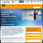 Screen shot of the Assertio Office Cleaning Company London website.