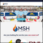 Screen shot of the MSH Plumbing and heating website.