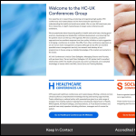 Screen shot of the Healthcare Conferences UK Ltd website.