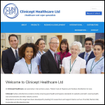 Screen shot of the Clinicept Healthcare website.