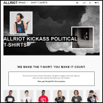 Screen shot of the ALLRIOT kickass political t-shirts website.