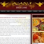 Screen shot of the Aladin Brick Lane website.