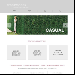 Screen shot of the Crispins Shoes website.