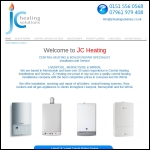Screen shot of the JC Heating Solutions website.