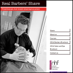 Screen shot of the Real Barbers Shave website.