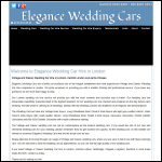 Screen shot of the Elegance Wedding Cars website.