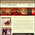 Screen shot of the Surrey Hills Hotel website.