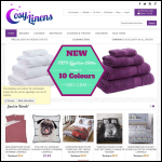 Screen shot of the Cosy Linens Ltd website.