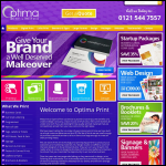 Screen shot of the Optima Print Ltd website.