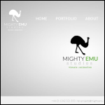 Screen shot of the Mighty Emu Studios website.