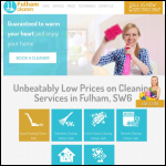 Screen shot of the Fulham Cleaners website.