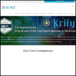Screen shot of the Krify Innovations (UK) Ltd website.