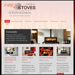 Screen shot of the Fires & Stoves website.