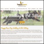 Screen shot of the Happy Paws website.