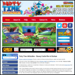 Screen shot of the Party Time Inflatables website.